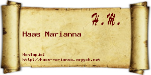Haas Marianna névjegykártya